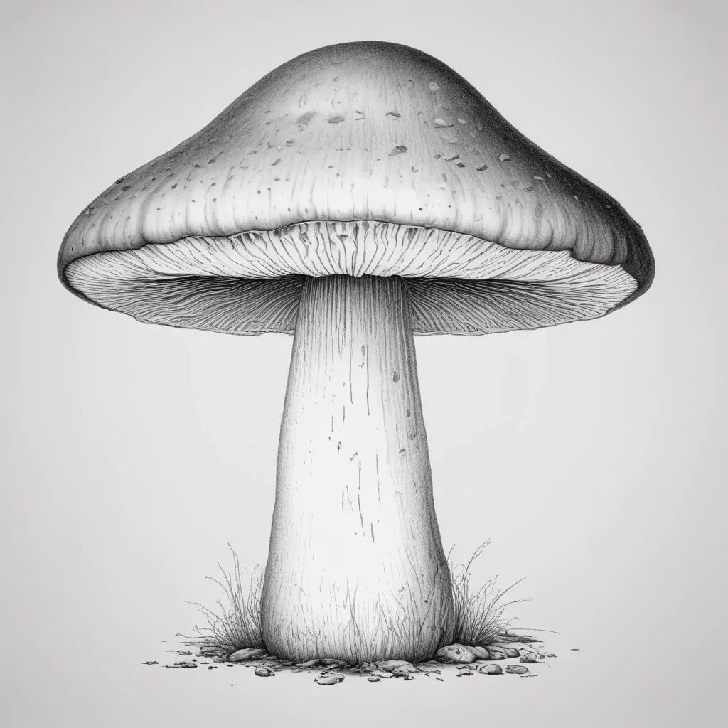 mushroom clip art black and white