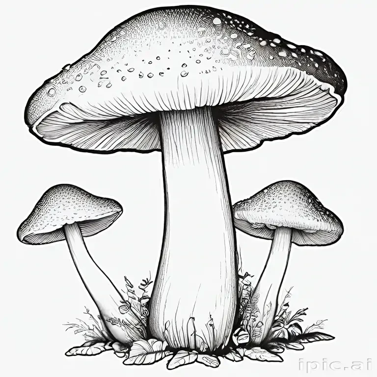 mushroom clip art black and white