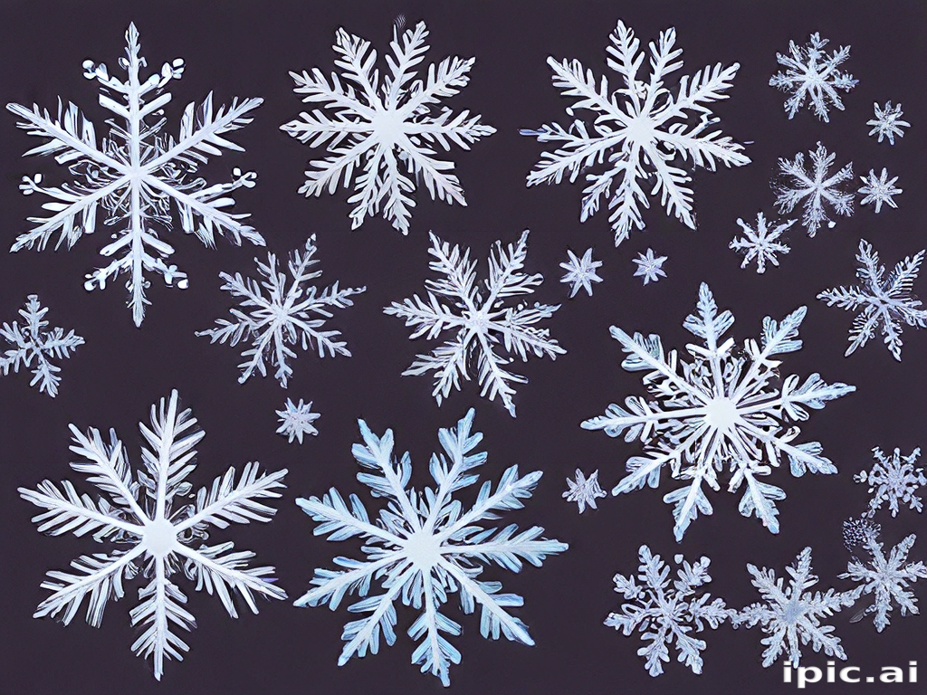 A Collection of Intricate Snowflake Designs on a Dark Background.
