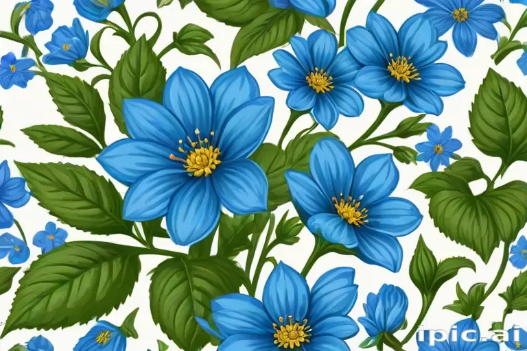 blue flowers clipart