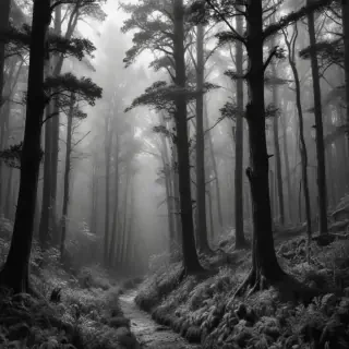 forest clipart black and white