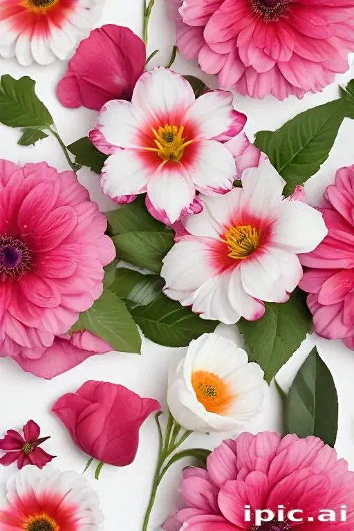flowers with white background