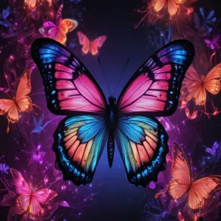 neon butterfly wallpaper