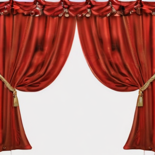 Luxurious Deep Red Velvet Curtains Adorned with Elegant Golden Tassels ...