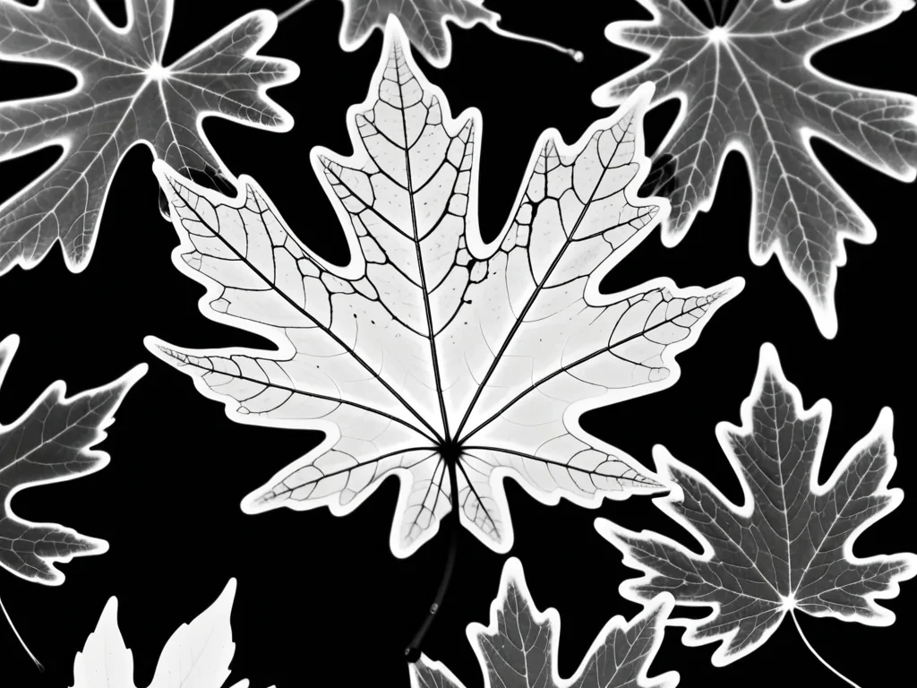 leaf picture black and white