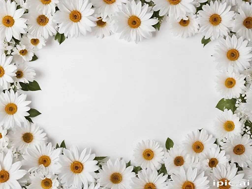 white background with flowers