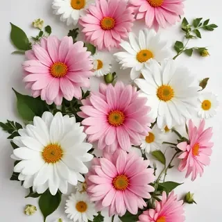 flowers white background