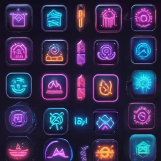 neon app icons