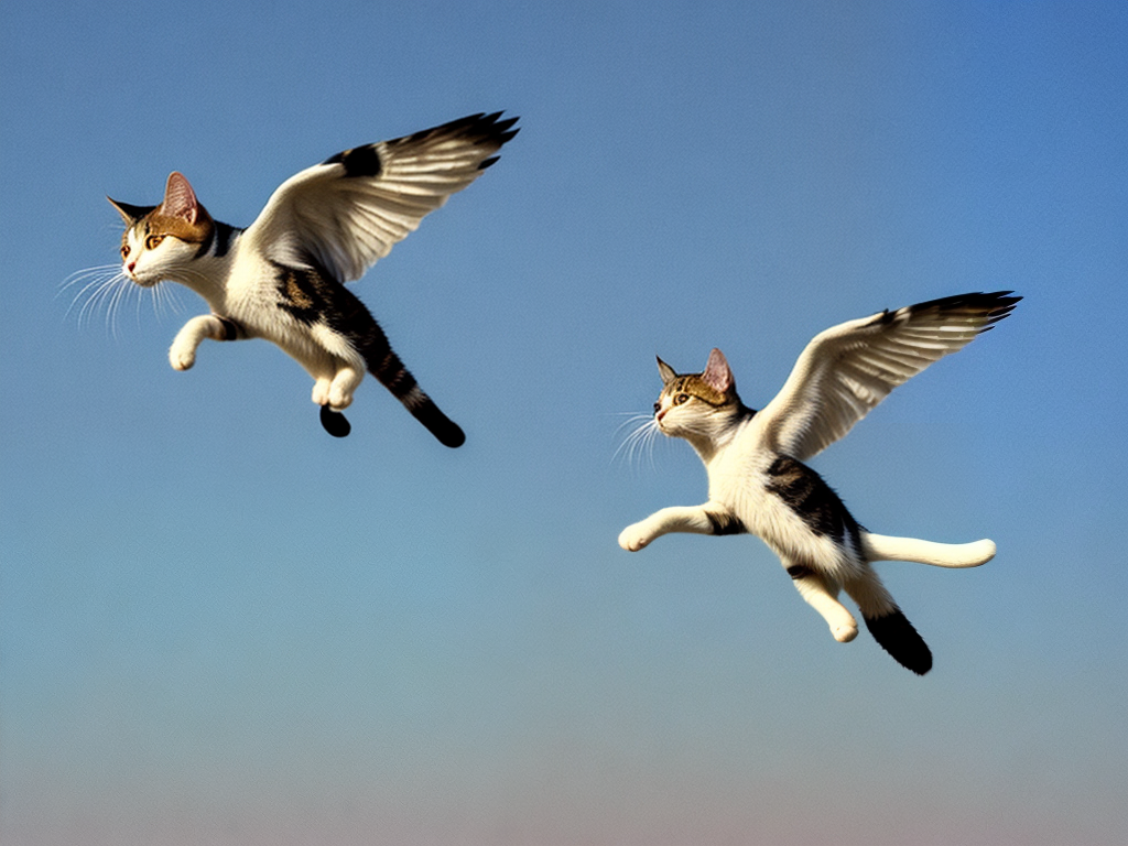 a cat flying