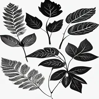 black and white leaf clip art