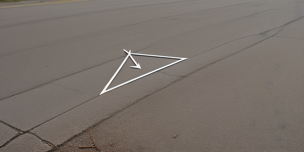 Triangular Shape Road An Artistic Triangle Design Creatively Painted on an Urban Asphalt Road