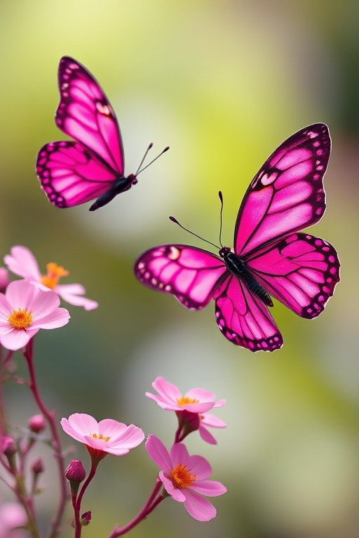 images of pink butterflies