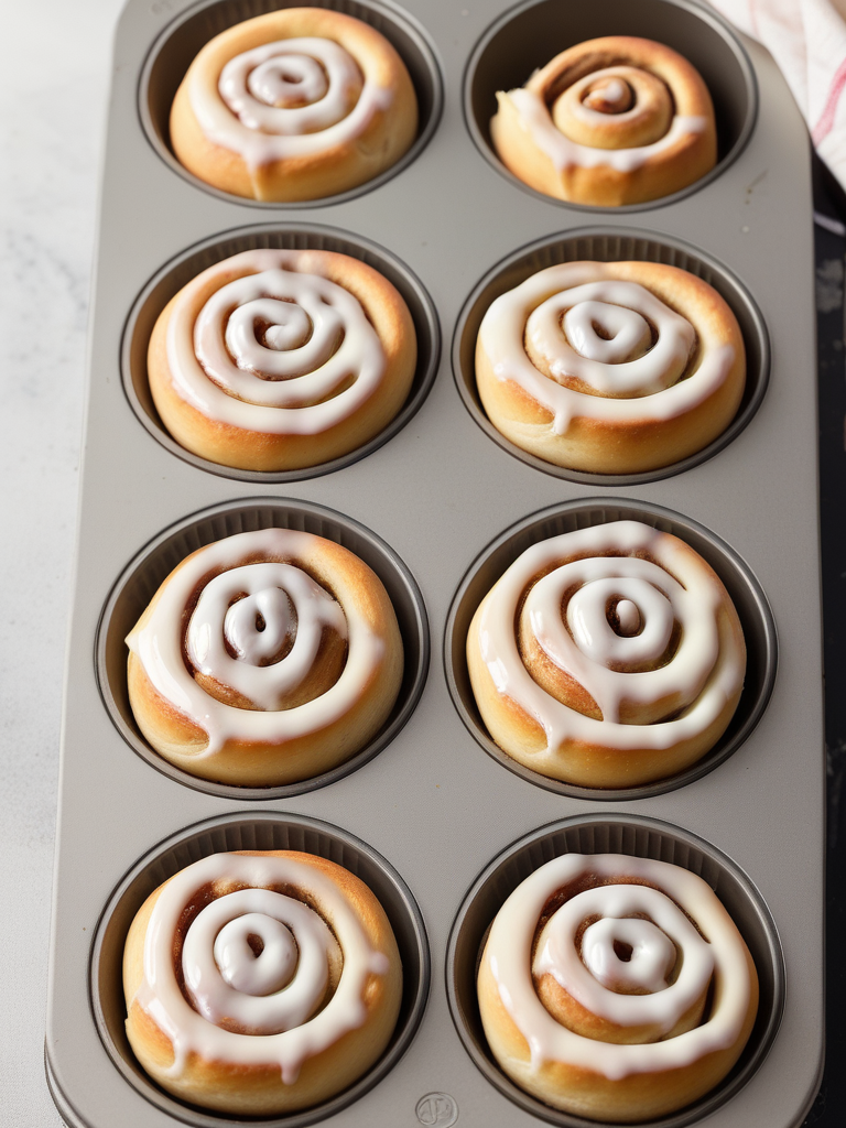 cinnamon rolls in muffin tin