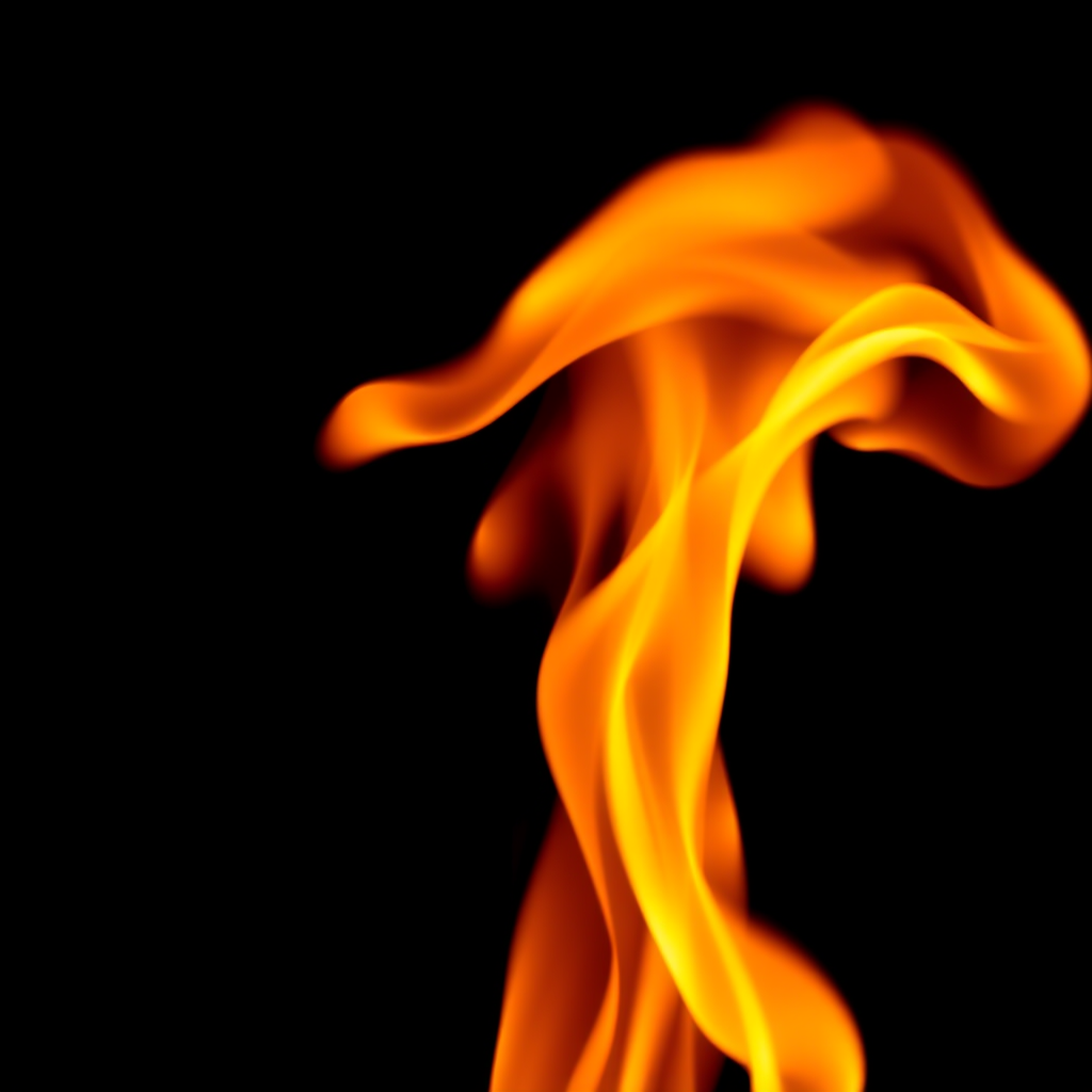 Create an abstract image of vibrant orange and yellow flames dancing against a deep black background, captured with a high-resolution DSLR camera at f/2.8, ISO 100, and a shutter speed of 1/500s, using a macro lens for enhanced detail and clarity.