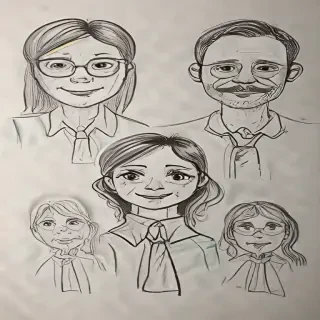 drawings of family