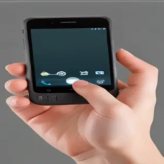 hand holding phone png