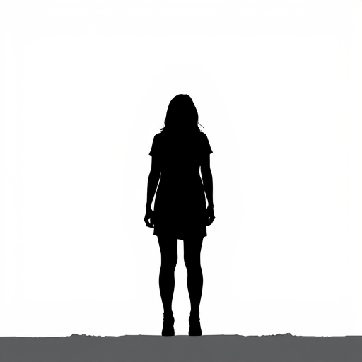 Generate a high-resolution image of a simple black silhouette with a clean background, using a DSLR camera with a 50mm lens, aperture f/1.8, ISO 100, in natural lighting and centered composition.