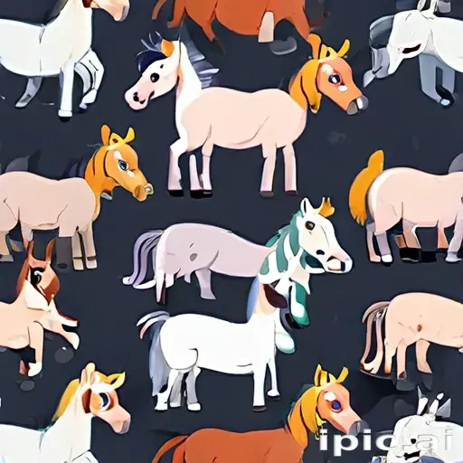 cartoon horses