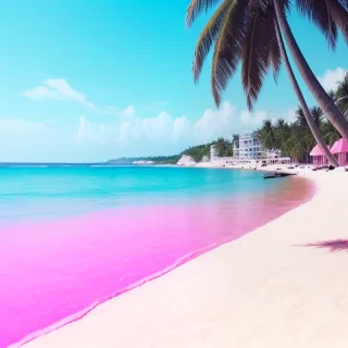 pink beach aesthetic