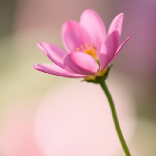 macro view of a pink flower with soft focus background, f/2.8 aperture, 1/250 sec shutter speed, ISO 100, shot with a Canon EOS 5D Mark IV in portrait mode
