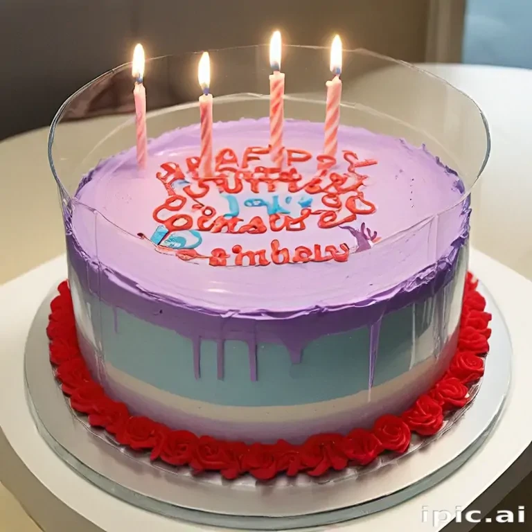 transparent birthday cake