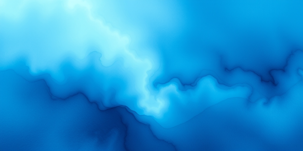 Generate an abstract digital painting with a gradient of deep blues and aquamarine, featuring soft, flowing textures and a misty, atmospheric background, captured with a high-resolution digital camera using a wide-angle lens at f/8 aperture, ISO 100, and a 24mm focal length.