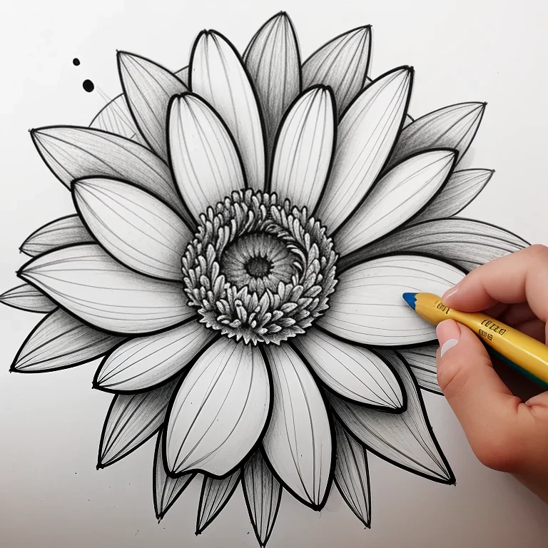 flower drawing color