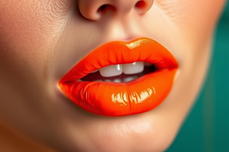 Neon orange lip stain dubbed "Citrus Shock" that leaves a vibrant, transfer-proof color with a weightless feel on the lips