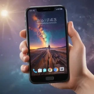 hand holding phone png