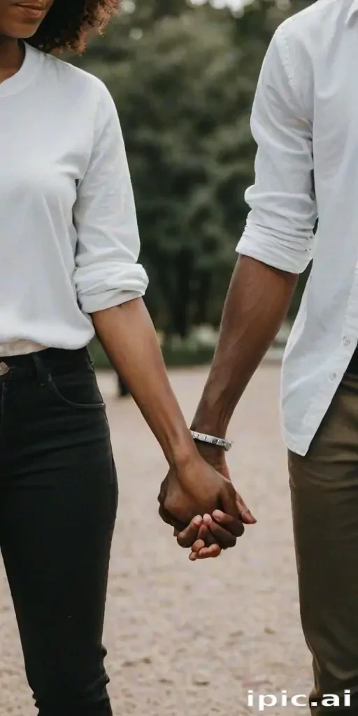 black couple holding hands