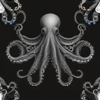 octopus clipart black and white