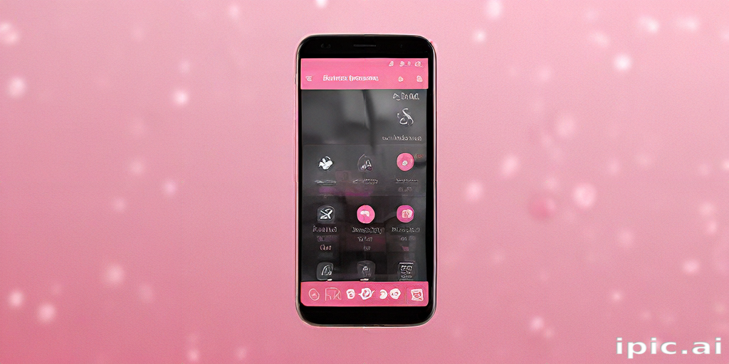 Stylish Smartphone Display Featuring a Vibrant Pink Theme and Icons
