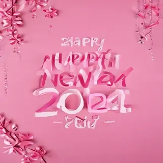 pink happy new year 2024
