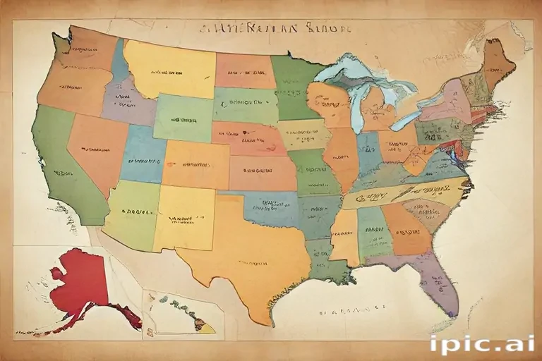 usa map with states