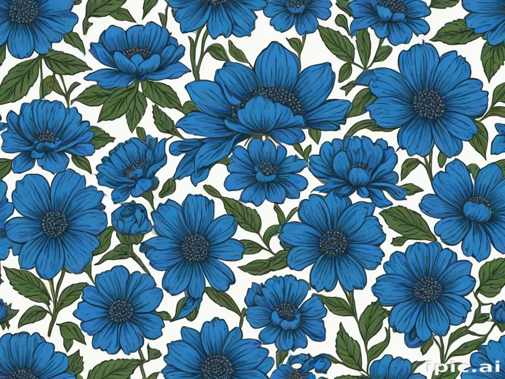 blue flowers clipart