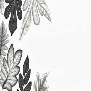 leaves clip art black and white
