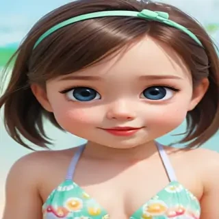 little girl in bikini ai
