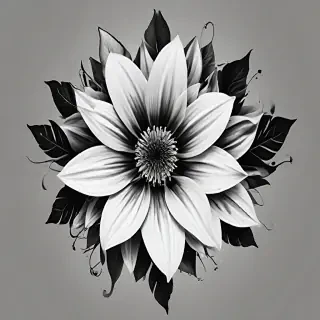 flower png black and white