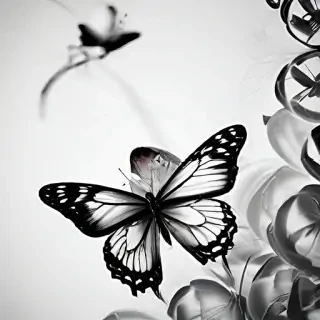 black and white butterfly wallpaper