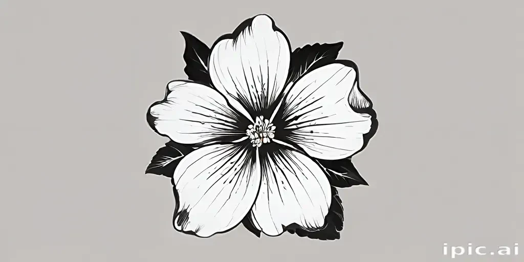 black and white flower png