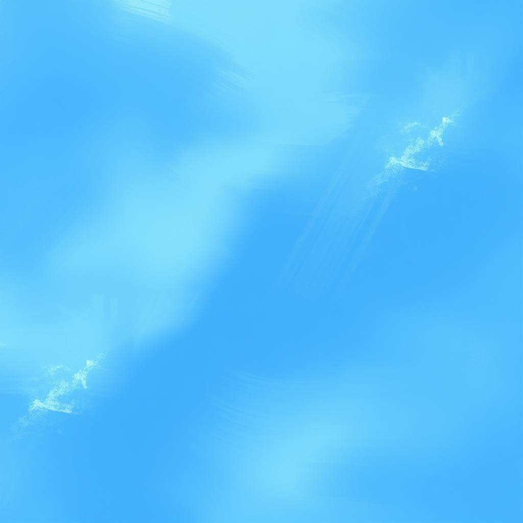 Create an abstract digital painting of a serene blue sky with soft brush strokes, using a Canon EOS R5 camera with a 50mm lens, aperture set to f/2.8, ISO 100, and a shutter speed of 1/125s, capturing an overhead view with a focus on smooth gradients and texture.