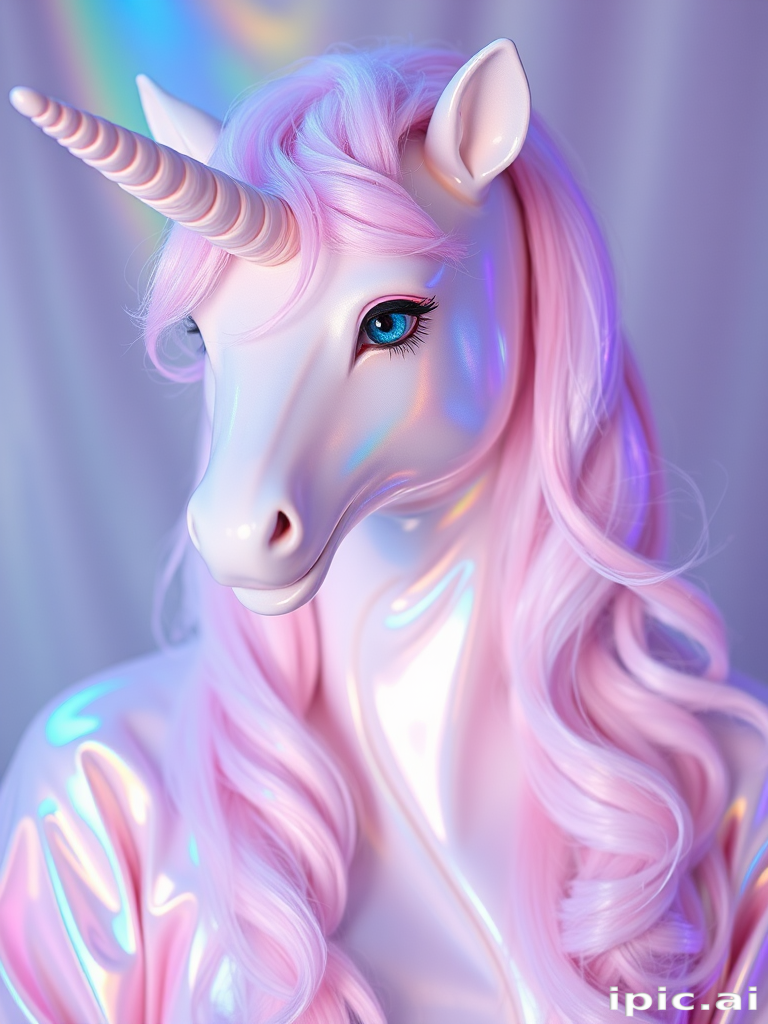 Iridescent Unicorn Dreams showcases a pearlescent white base with shifting pastel hues, creating a magical and whimsical look for fantasy-themed photoshoots and events.