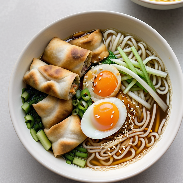 egg roll in a bowl ramen