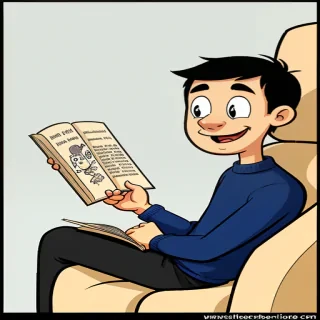reading cartoon