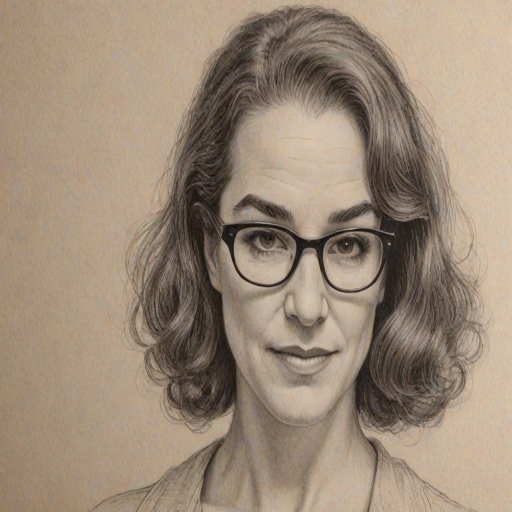 Enchanting Mandy Patinkin, pencil sketch, portrait of Gorgeous woman 1925s in glasses, hair style beatnik, outline, clear lines, fine lines, 8k