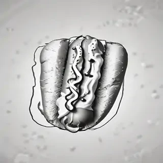 hot dog clipart black and white