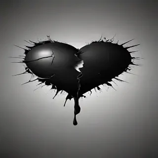 black broken heart