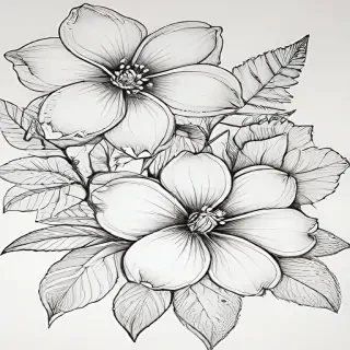 flower drawing for coloring