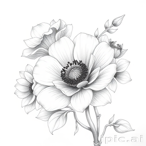 flower drawings pencil
