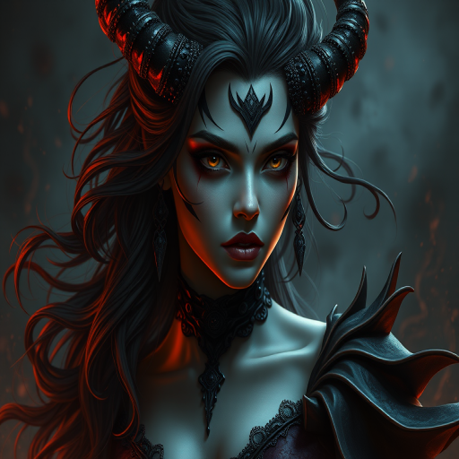 female dreamlike villain, dark aspect
